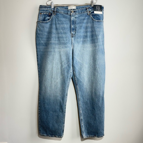 Abercrombie & Fitch The '90s Straight Ultra High Rise Curve Love Jeans 35 20 S - Picture 5 of 16